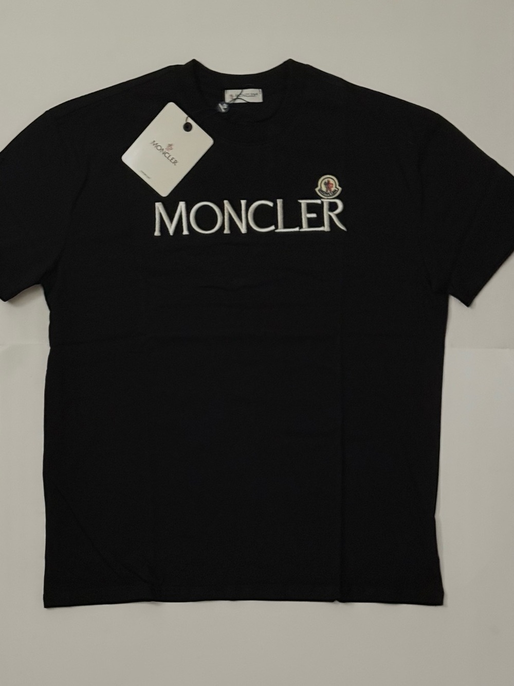 Moncler Black Short Sleeve Logo Tee